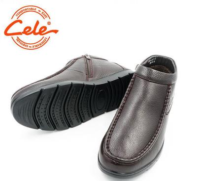 【2016秋冬季 新款保障牛皮棉皮鞋 廠家直銷純色圓頭保暖】價(jià)格_廠家_圖片